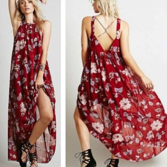 Free People Float On A Sunbeam Maxi Dress EUC - Picture 1 of 3
